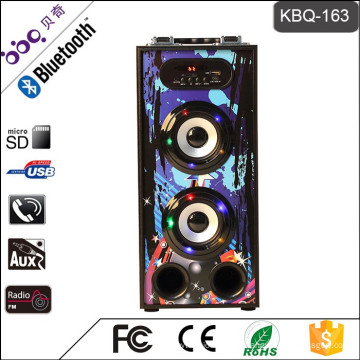 BBQ KBQ-163 10 W 1200 mAh Colorfull Painel Frontal DJ Caixa De Alto-Falante Vazio